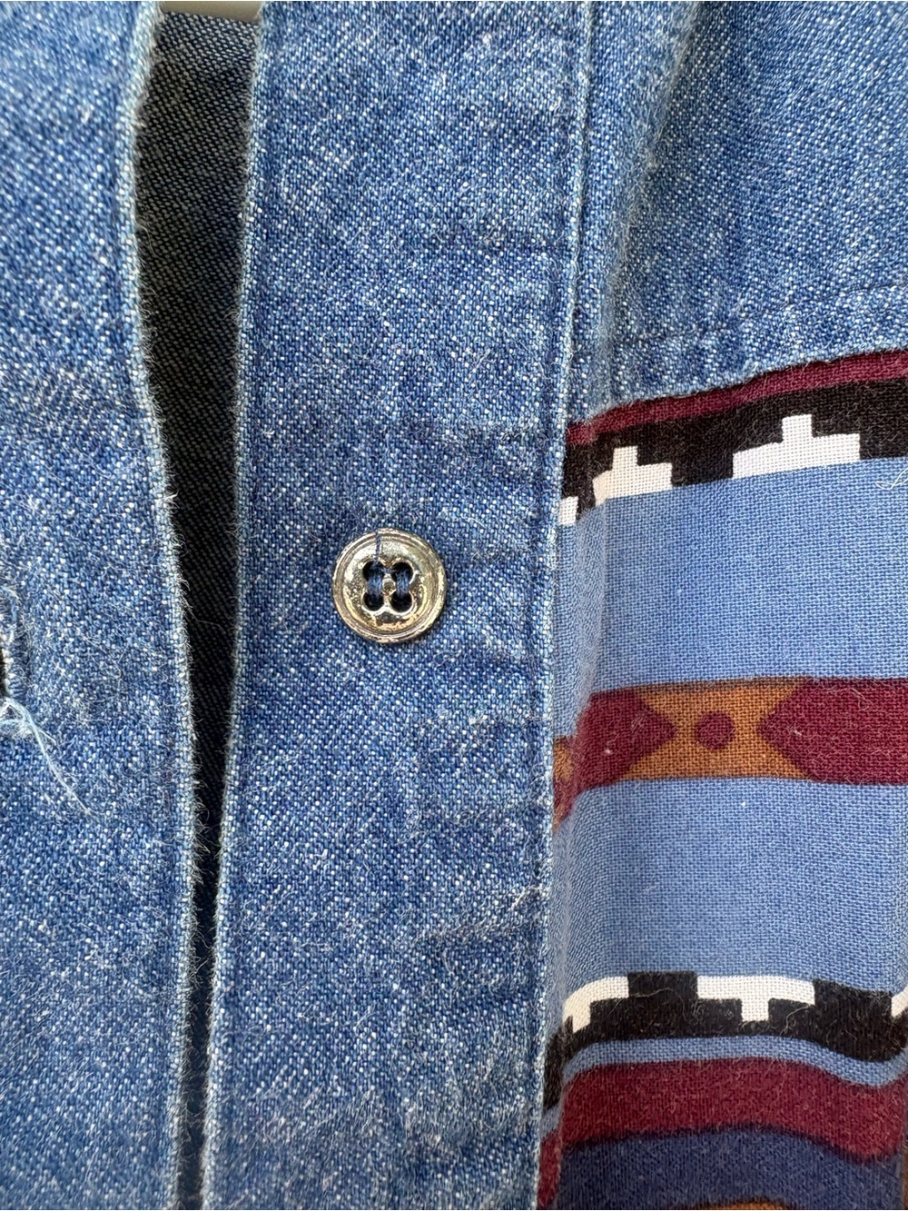 Vintage Roper Aztec Denim Button Up Shirt Made in USA Women’s XS - Picture 8 of 11